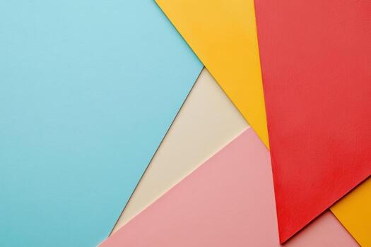 Colorful assortment of geometric shapes made from vibrant paper sheets photo