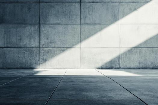 Concrete wall and floor with dramatic light in modern architecture photo