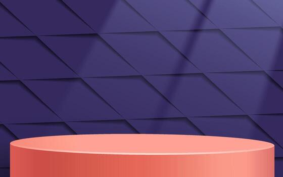 Round display table against purple background vector