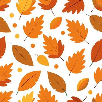 Seamless Pattern of Scattered Autumn Leaves, Autumn Leaves Pattern, Scattered Fall Leaves , Colorful Autumn Leaf Design vector