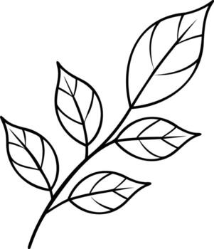 Minimalist Continuous Line Drawing of Autumn Branch , Autumn Branch Line Art, Continuous Line Autumn Leaves , Minimal Autumn Branch Illustration vector