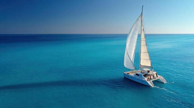 Sailing on a Luxurious Catamaran in a Tropical Paradise photo