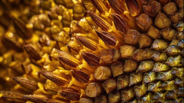 Spiral Patterns within a Sunflower Core photo
