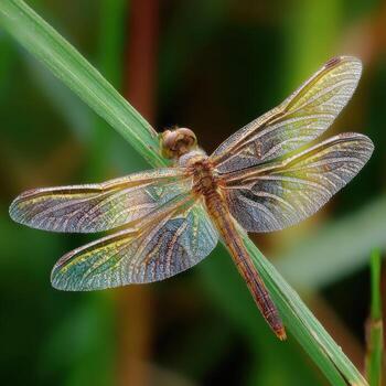 el delicado y translúcido alas ese pertenecer a a un libélula foto