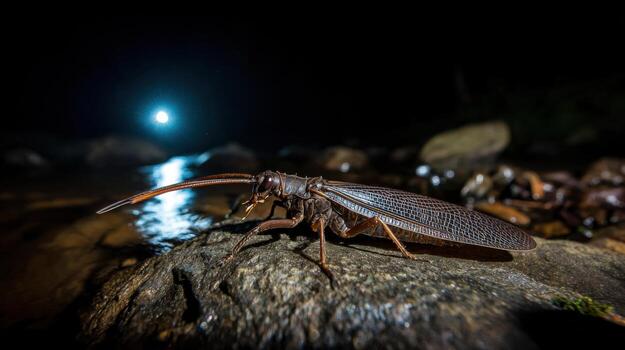A Borer Beetle with Black and White Colors on a Tree photo