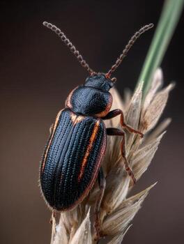 A Portrait of a Firefly Beetle in the Daylight on Grass photo