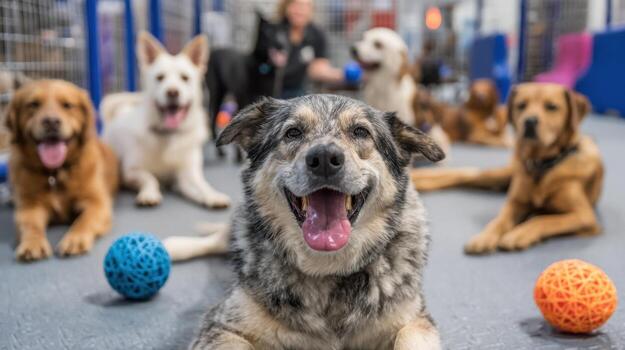 The joyful scenery a dog sees from a car on an autumn journey photo