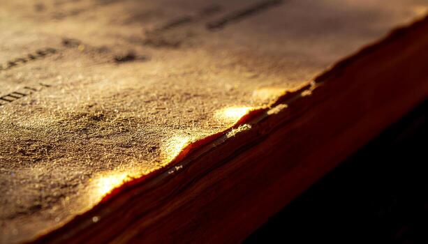 Glowing Margin Notes in Unknown Language on Book Page for Hidden Knowledge Art........................................................................ photo