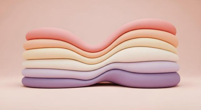 Organic Blobs layered depth in studio pastel gradient photo