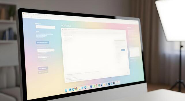 Desktop Monitor With Blank Ui coding concept in home office photo