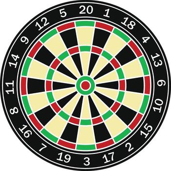 Dart Board Silhouette, Dart Boards. Dart Game, Target Shooting Set, isolated on white background vector