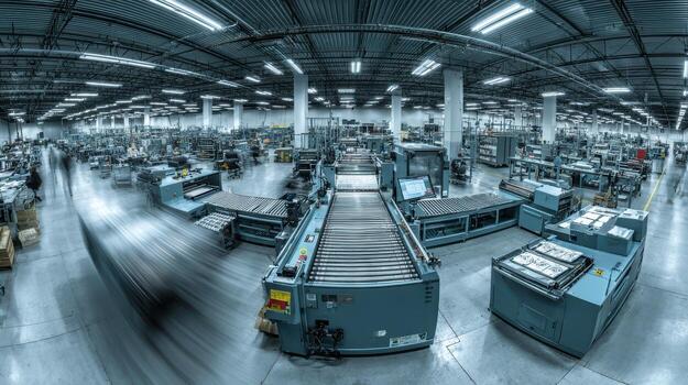 A large factory with many machines and machines photo