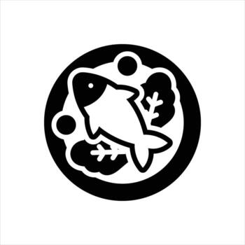 Solid icon aquatic vector