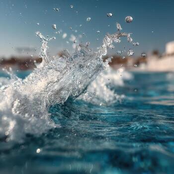 Water splashing in the pool photo