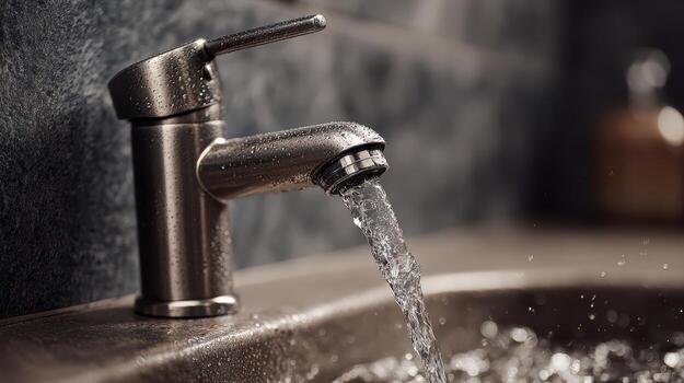 A faucet with water running out of it photo