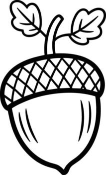 Two-Leaf Acorn Line Art - Minimal for Autumn, Nature, and Botanical Projects vector