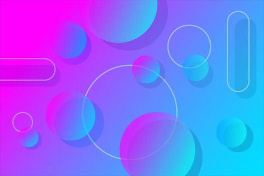 Electric Fuchsia Cyan Gradient Circles Abstract Background vector