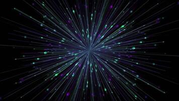 Abstract Burst of Glowing Lines and Dots on a black background video