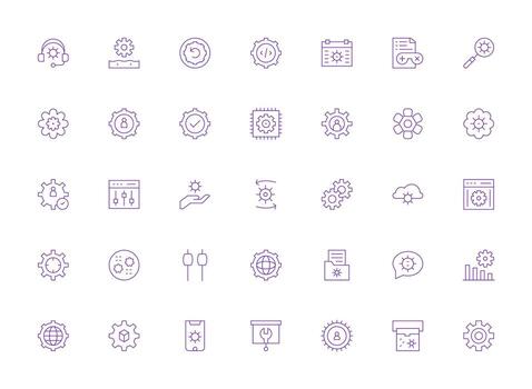 Light Line Style Configuration Icons with 35 Vectors
