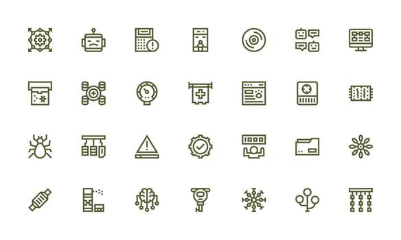 System Set with 28 Bold Line Icons vector