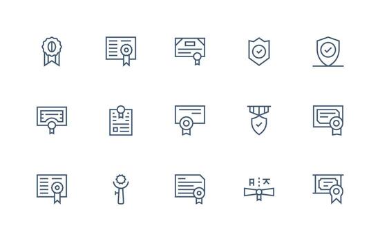 15 Regular Line Icons for Licensed Graphics vector