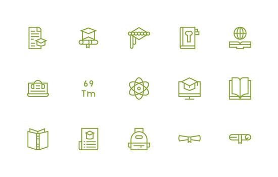 Regular Line Icons from University Set with 15 Vectors