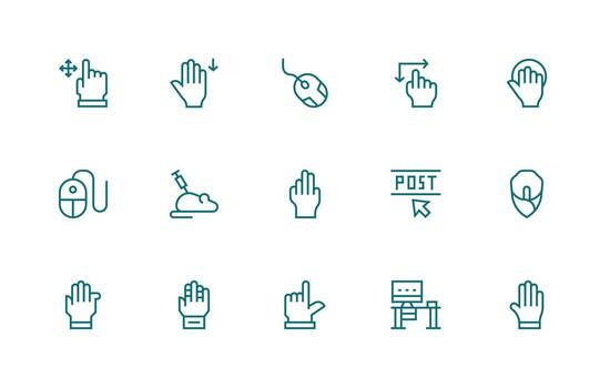 Regular Line Icons from Mouse Set with 15 Vectors