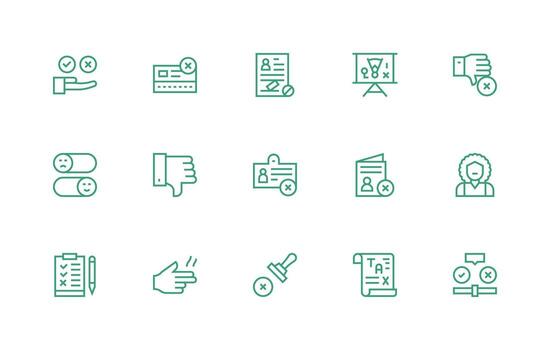 15 Regular Line Vectors for Rejection Theme