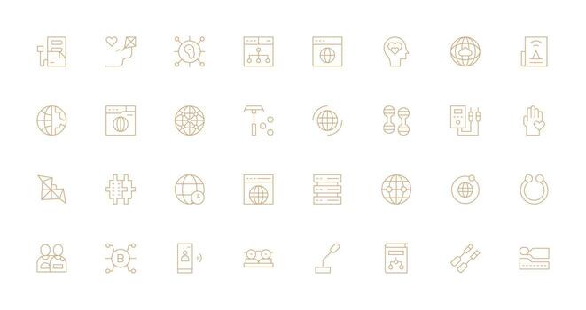 Delgado línea íconos desde conexión conjunto con 32 vectores