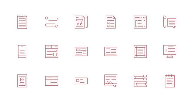 Minimal Line Icons from Paragraph Set with 18 Vectors
