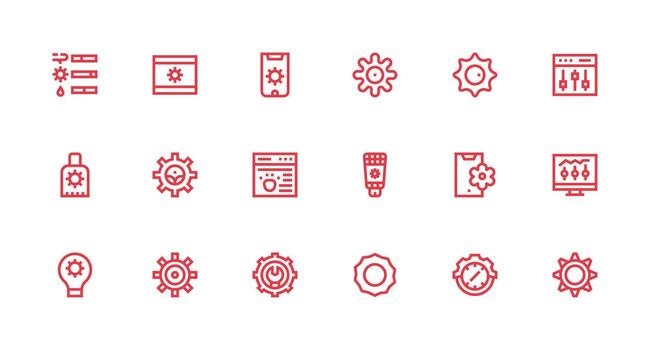 Strong Stroke Line Style Tweak Icons with 18 Vectors