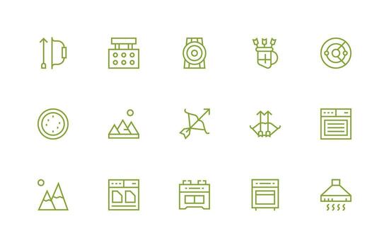 15 Regular Line Style Icons from Range Collection vector
