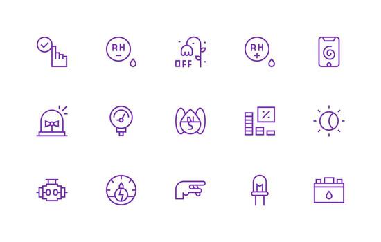 15 Regular Line Designs for Indicator Icons vector