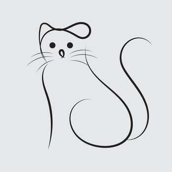 A cat with a bow on its head vector
