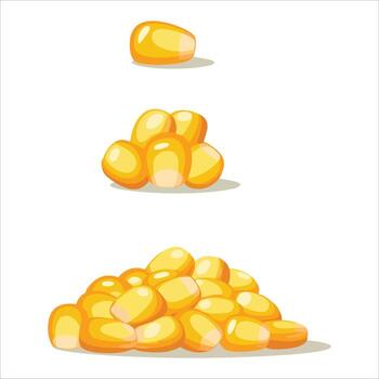 detailed maize kernels with realistic texture and shading art isolated on white background vector