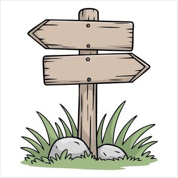 rustic wooden direction sign with multiple arrow pointers art isolated on white background vector