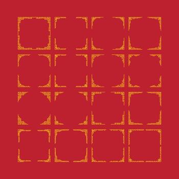 A red background with yellow squares. The squares are arranged in a grid vector