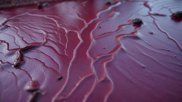 Closeup of Deep Maroon Textured Surface with Linear Patterns photo