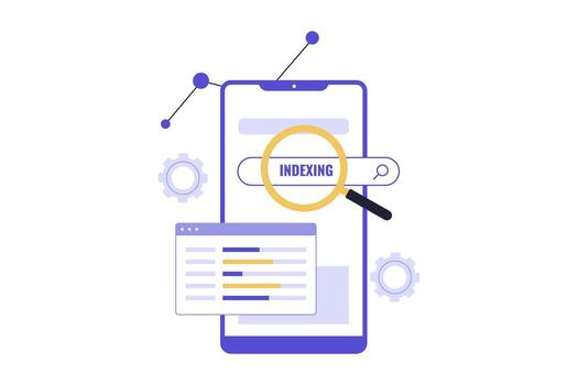 Mobile-First Indexing and SEO Optimization Illustration vector