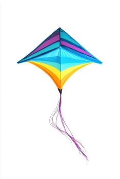 A colorful kite with a long string photo