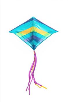 A kite with colorful stripes and a string photo
