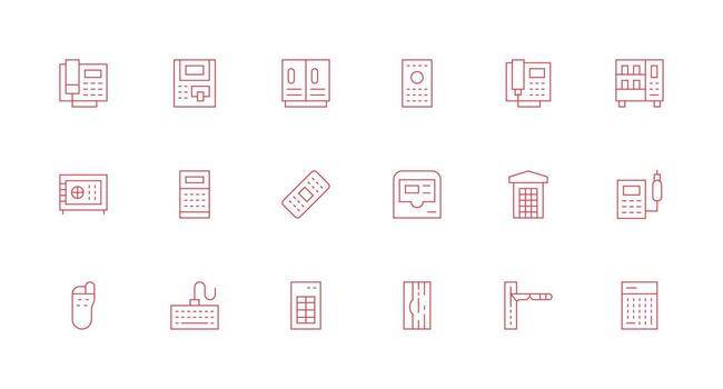 teclado icono conjunto con 18 mínimo línea gráficos vector