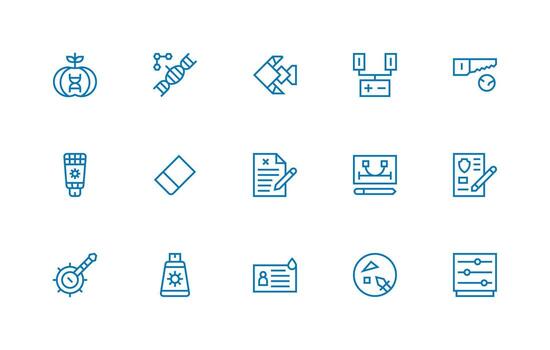Modification Set with 15 Regular Line Icons vector