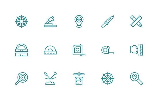 preciso icono colección con 15 regular línea diseños vector
