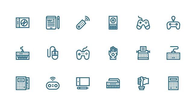 18 Strong Stroke Line Designs for Input Device Icons vector
