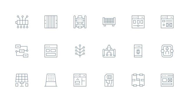Minimal Line Style Module Icons with 18 Vectors