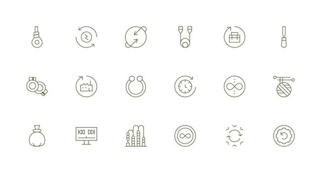 mínimo línea íconos desde lazo conjunto con 18 vectores