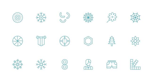 Graphic Element Set with 18 Minimal Line Icons vector