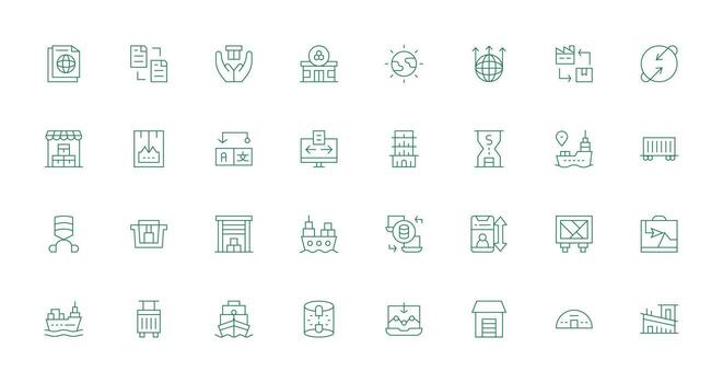 Export Design Icons featuring 32 in Thin Line Style vector