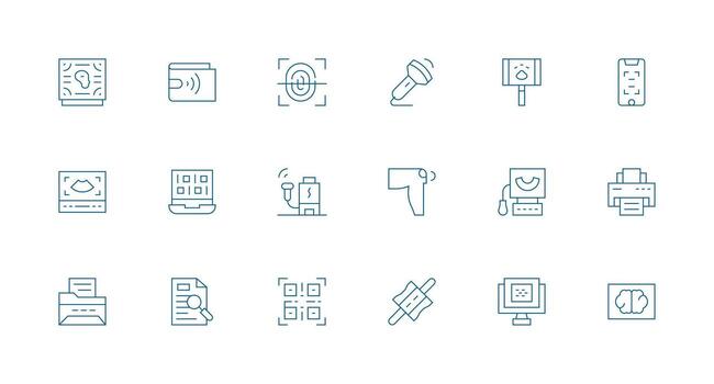 18 Icons for Scan in Minimal Line Format vector